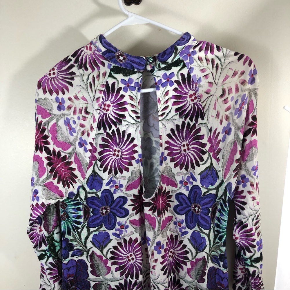 Free People - Floral Mini Dress Size Medium 70s Abstract - Picture 3 of 6